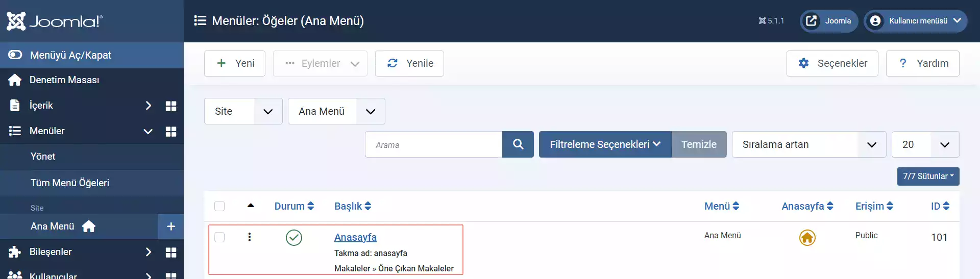 Joomla 5 sayfa başlığı