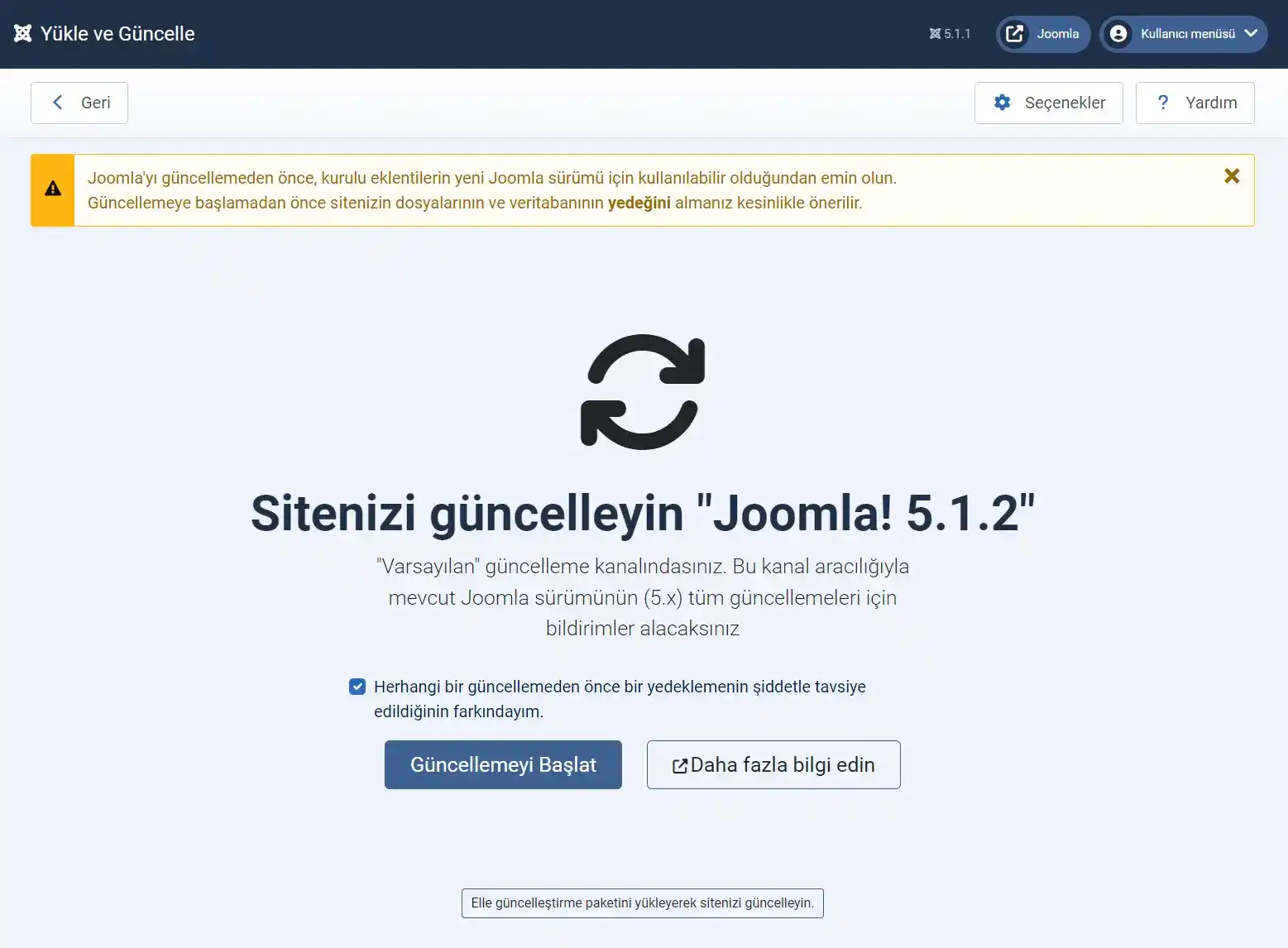 Joomla 5 dil yükleme